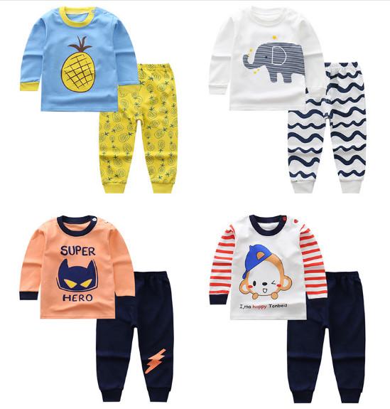 Animal Patterns Long Sleeve Kids Clothing Sets , Toddler Boy Clothing Sets