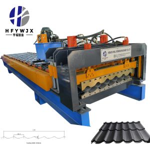 1100 Glazed Tile Roll Forming Machine with PLC Control, 16 Roll Forming Stations, and 11kw Servo Motor for Roof Making