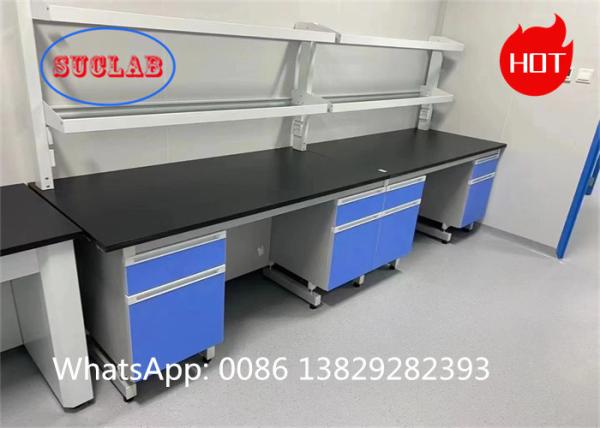 Sturdy C frame Chemistry Lab Workbench Wood Laboratory Furniture with Chemical resistant Laminate Worktop