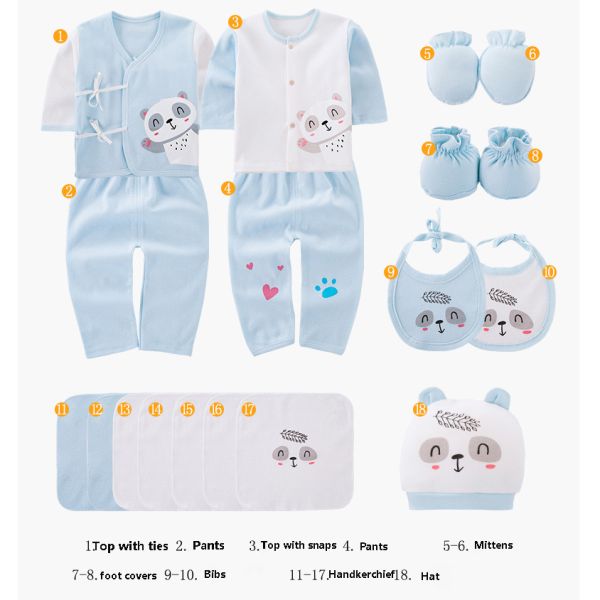 Golden supplier organic 100% cotton shower clothings clothes jumpsuits box newborn new born baby gift set for girl