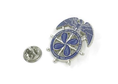Silver Metal Enamel Lapel Pins Die Casting Process Suit Backpack Decor