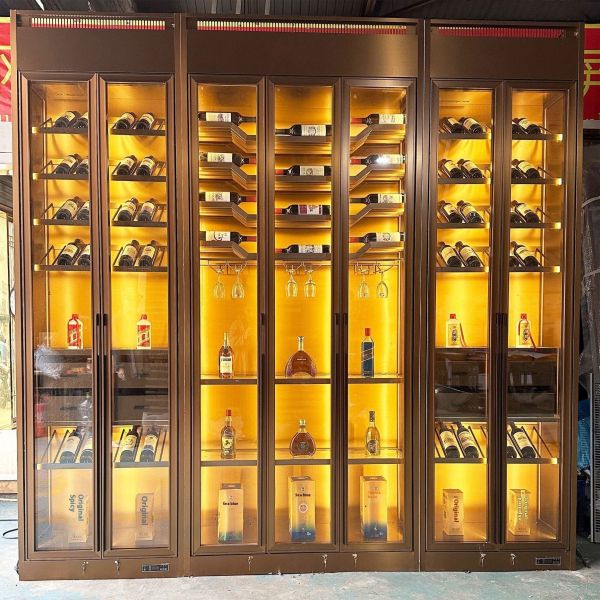 Modern Custom Wine Cabinet Adjustable Temp Electric Wine Cellar Cabinet