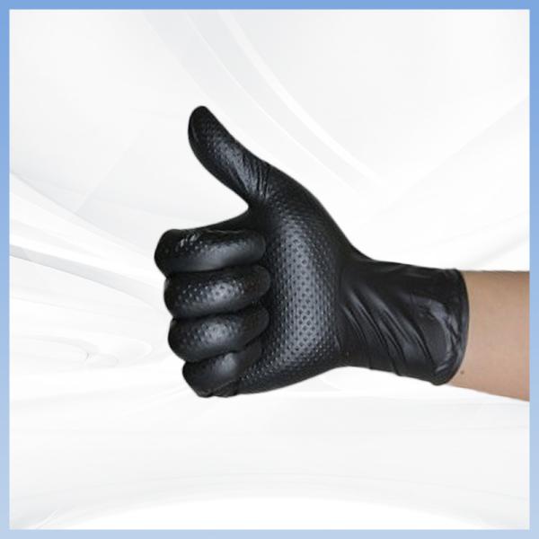 Diamond Grip Food Processing Gloves preto 8 Mil Nitrile Gloves 100Pcs pela caixa