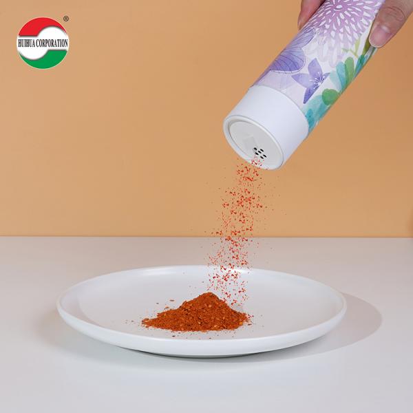 Tubo de papel personalizado OEM HUIHUA de buena calidad, caja de papel con tapa de interruptor y parte superior agitadora para pimienta en polvo