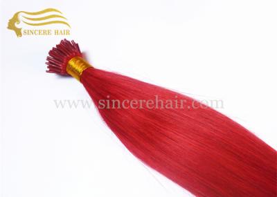 New Fashion Hair Products, 50 CM 1.0 Gram Straight Red Pre Bonded I-Tip Remy Hair Extensions For Sale