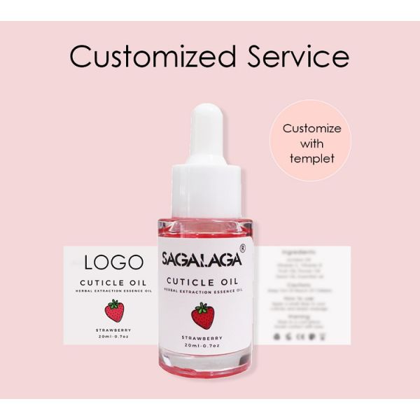 Nail Care Custom Logo Cuticle Oil 20ml Dropper Bottle with Organic Jojoba Oil Flower Scent and Vitamin E