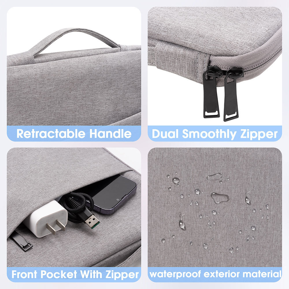For Laudtec 15.6 Inch Laptop Handbag Waterproof Case Sleeve with Front Pocket Shockproof Briefcase Retractable Handle Carrier Wholesale OEM/ODM/Private Label