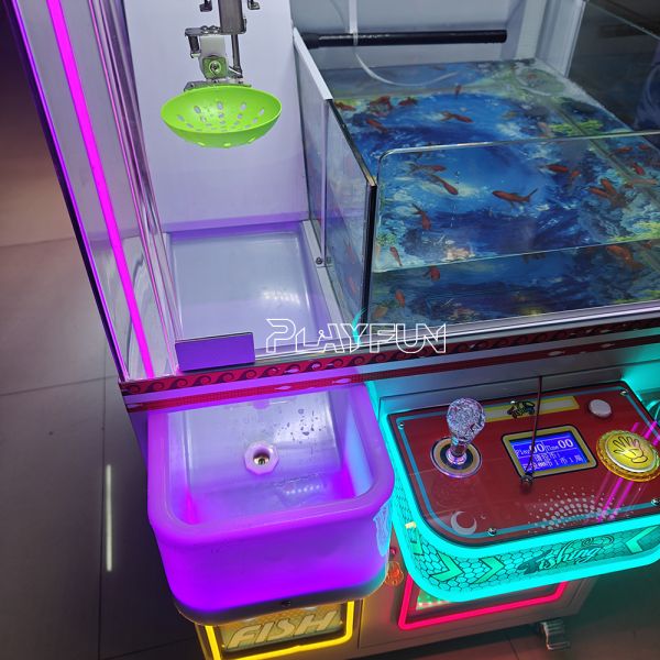 Comerciante para niños Pesca de verdad Pesca de entretenimiento Moneda de juego de arcade Operada Grúa de máquina para centro comercial