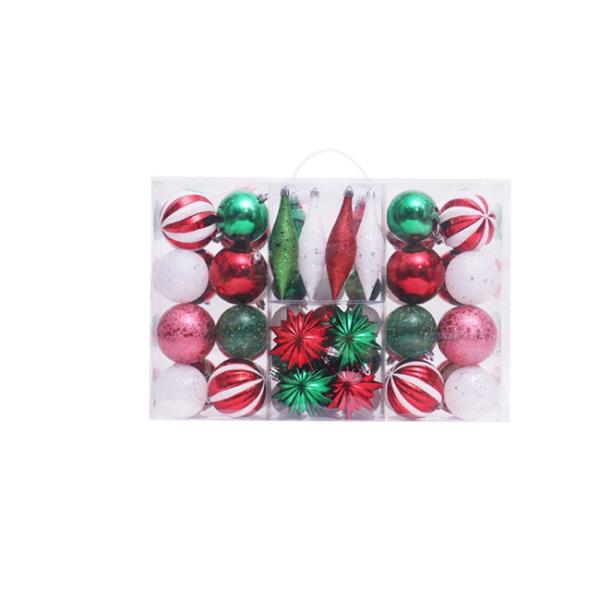 72PCS 8cm Shatterproof Christmas Tree Ball Ornaments Shiny Matte Glitter Finished