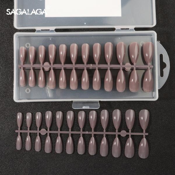 Medium Ballerina Square Nails Try 240PCS Full Cover C Tube Shape Color Nail Tips for a Professional Loo