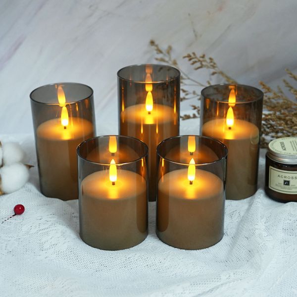 Remote Control LED Pillar Candle with Flickering Flame Effect and Timer Function for Home Decor