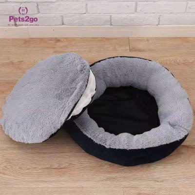 Da pele em forma de anel do falso do OEM cama de acalmação confortável do cão