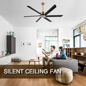 72 Inch Modern Smart Ceiling Fan with Light in White ABS