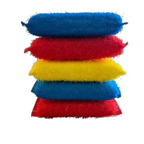 High-Density Polyester Scrub Sponge Multi-Color 4x4 Inch