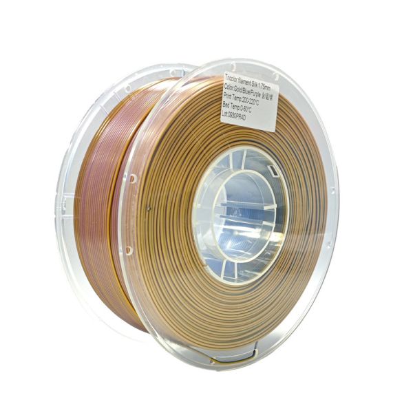 PINRUI Triple Color PLA Filament de soie 1,75 mm 1 kg Spool Triple Color PLA Filament de soie Adapté à la plupart des imprimantes FDM