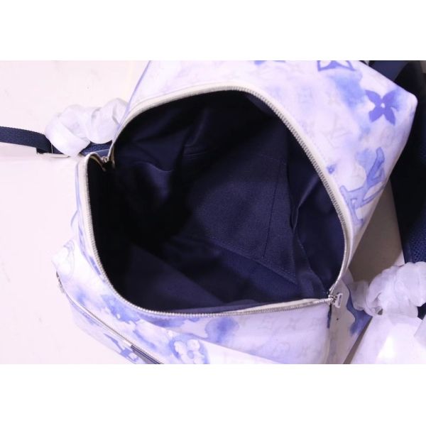 Watercolor Blue Canvas Backpack