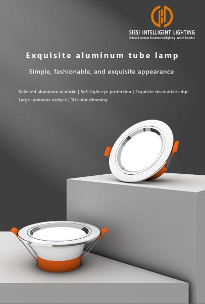 Round LED Down light Dimmable Aluminum Housing White LED Downlight 2700K 7W