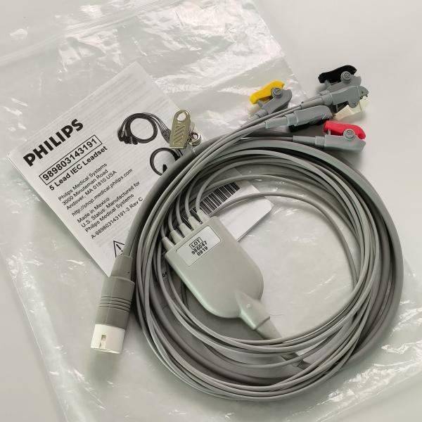 PHILIP Monitor do Paciente Original 5 Set IEC de Chumbo REF: 989803143191