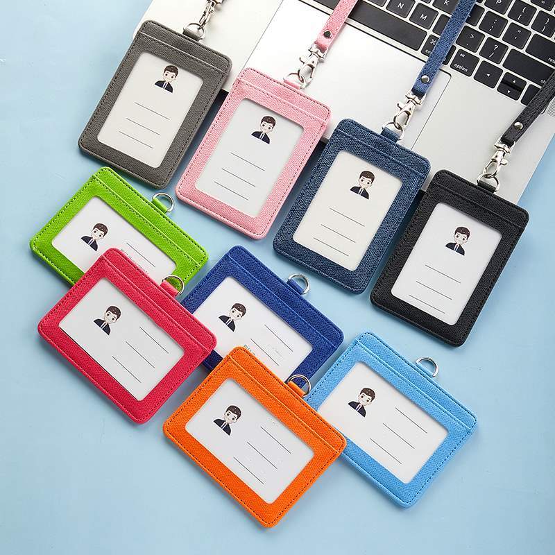 Retractable PU Leather ID Card Badge Holder Waterproof Lightweight