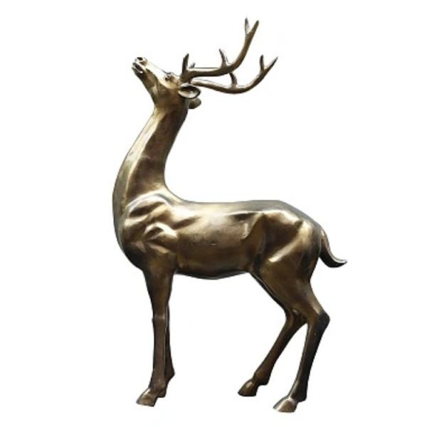 Park Bronze Deer Statue Decorative Metal Sculpture Large Bronze Stag For Garden