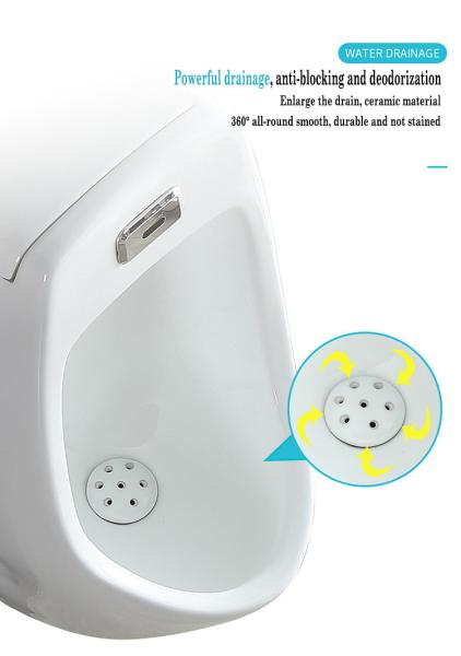 Gravity Flushing Wall Hung Urinal Bowl Top Spud For Male Or Kid