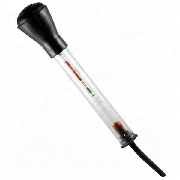 Preto e Vermelho 330mm/13 tubo de borracha de vidro comprimento hidrômetro de bateria de carro para detecção rápida de eletrólito de água ácida