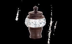 Decorative Glass Curtain Pipe Rod Leaf Finials With 22mm 25mm Size
