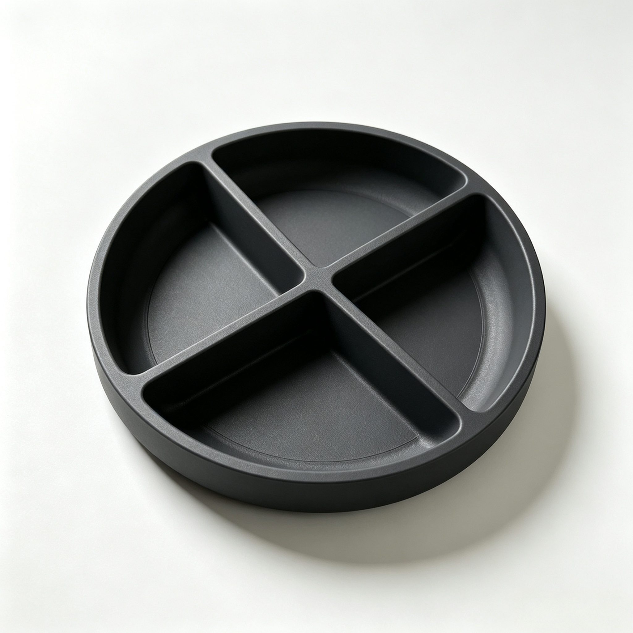Dark Tone 3D Printed Decor Snack Storage Glossy Divided Tray Triple Compartment