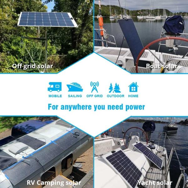 Semi Rigid Mono Walkable Solar Panel PET ETFE Sunpower PV Panels For Marine Camping