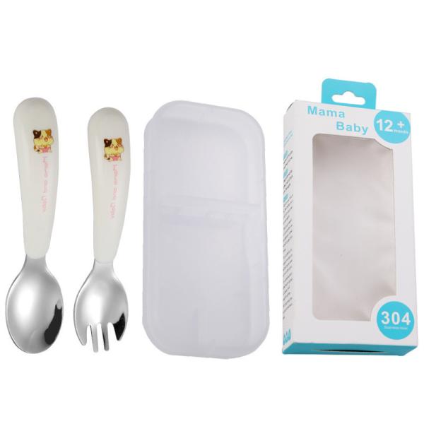 Kitchen Flatware Sets 304 Stainless Steel Cutlery Sets Food Grade Cartoon Spoon Fork