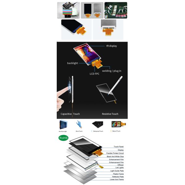Polcd ISO9001 260 Nit 2.4 Inch Tft Display ST7789V2 240x320 Tft Screen