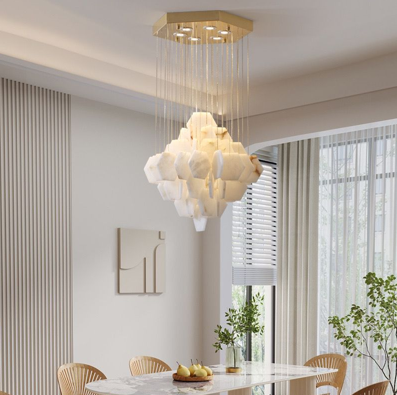 Lámpara de colgante de mármol de diseño moderno.