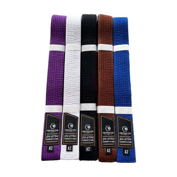 Custom BJJ Gi Belt 100% Cotton with Embroidery Logo and Preshrunk Fabric for Jiu Jitsu Training