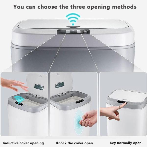15 Gallon Auto-seal Metal  Custom Printed Smart Trash Can