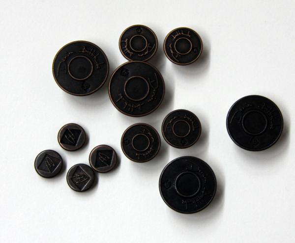 Oil Painting Zamak Custom Clothing Buttons Zinc Alloy , Flat / 3D