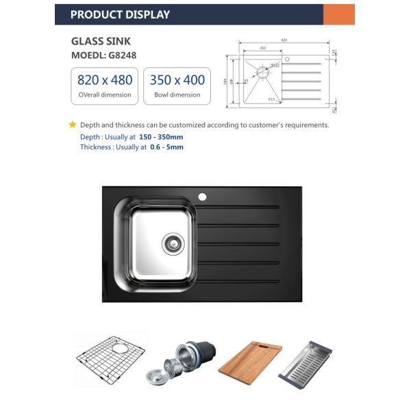 Glass Stainless Steel 32 X 21 Undermount Apron Kitchen Sink