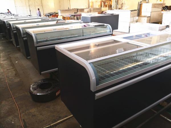 Supermarket Refrigerator Food Frozen Meat Display Island Freezer With ETL Certification