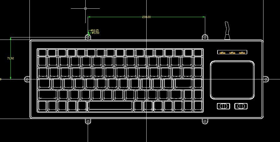 Водоустойчивая клавиатура USB PS/2 Panelmount промышленная пластиковая с мышью сенсорной панели