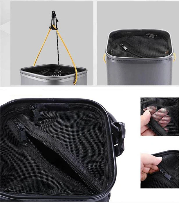 Portable Fishing Water Pail for Camping Traveling Hiking Fishing Boating Gardening with 4.5 Meters Rope