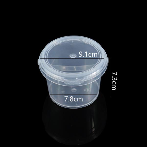 500ml 1L 2L 3L 4L 5L Factory Supply Handle Food Grade Packing Bucket Round White Clear Plastic Round Bucket With Lid