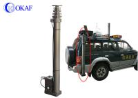 O veículo portátil do mastro da antena telescópica da C.C. 24V/12V moeu a câmera montada Polo