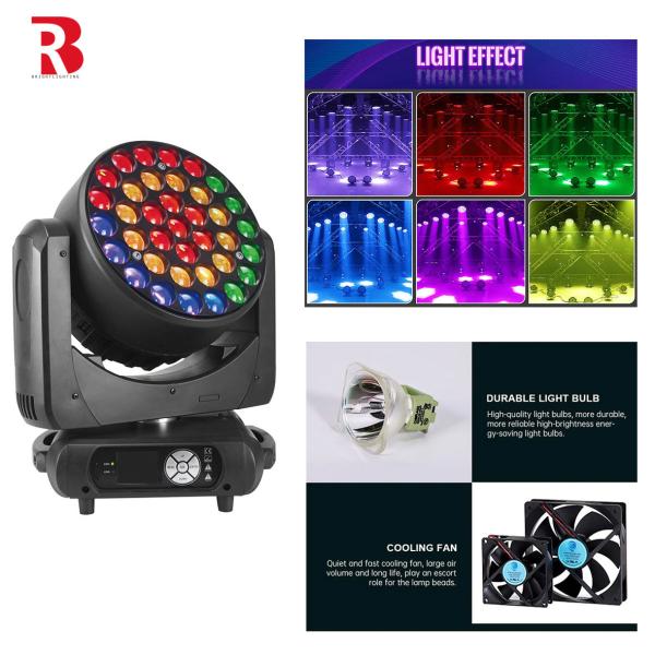 37*15W LED Zoom RGBW 4ni1 LED Moving Head Stage Light Para Concerto de Casamento
