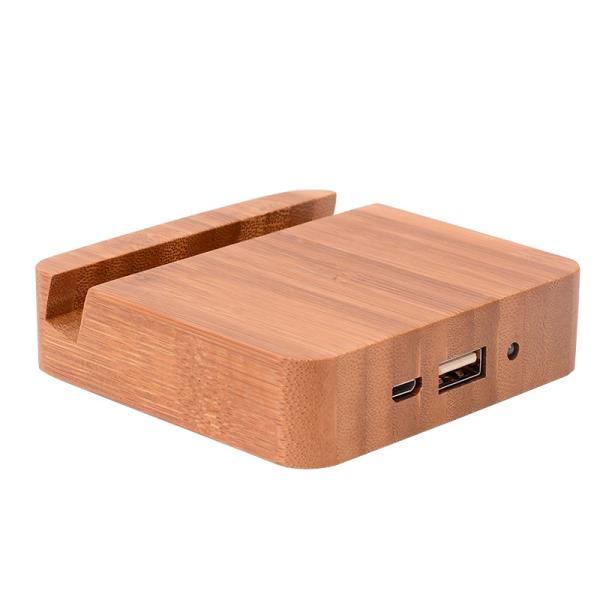 Mini Portable Wooden Phone Charger , 120g Wood Color Phone Charging Dock