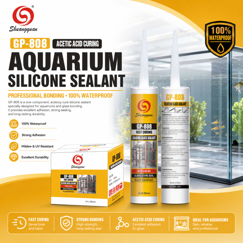 Eco Safe Acetic Cure Silicon Sealant Elastic Waterproof Fish Tank Seal Glue