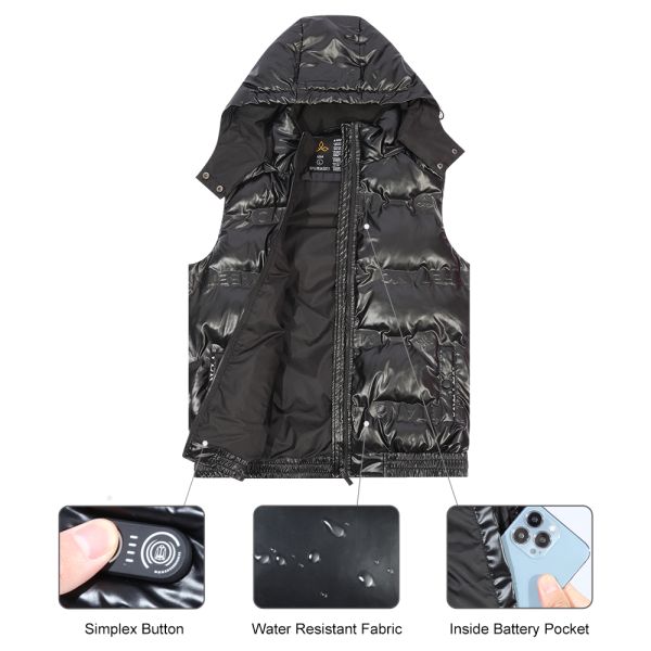 Unisex Winter 4 9 11 Zone Heating Gilet Waistcoat Thermal 3 Ajustable Temperature
