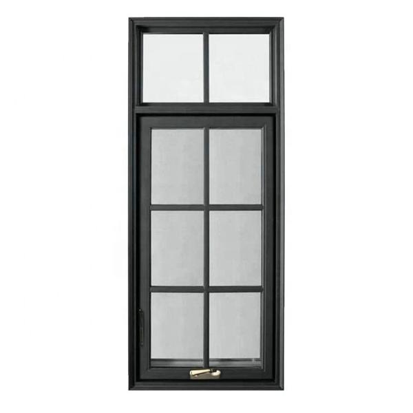 Horizontal Opening Pattern Aluminium Casement Windows With Blinds for Shielding Kitchen
