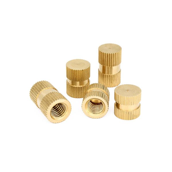 Solid Brass Knurled Nuts Blind Hole Single Pass Copper Insert Thumb Nuts for Electronic Machinery