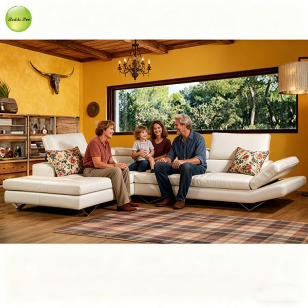 Chic Leather Modular Sofa: Minimalist Aesthetic, High - End Build – Elevate Home Comfort