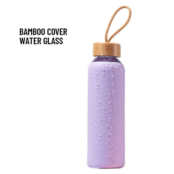 Venta al por mayor de botellas de agua de vidrio hermético de 18 onzas con FDA-certificado BPA-libre de descuentos de volumen + grabado con láser