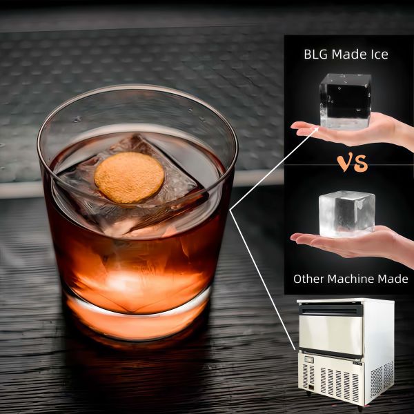 BLG High Quality 220V Automatic Commercial Cube Ice Machine Air-Cooled 55kg Intelligent Home for Cold Drinks Big Square Shape